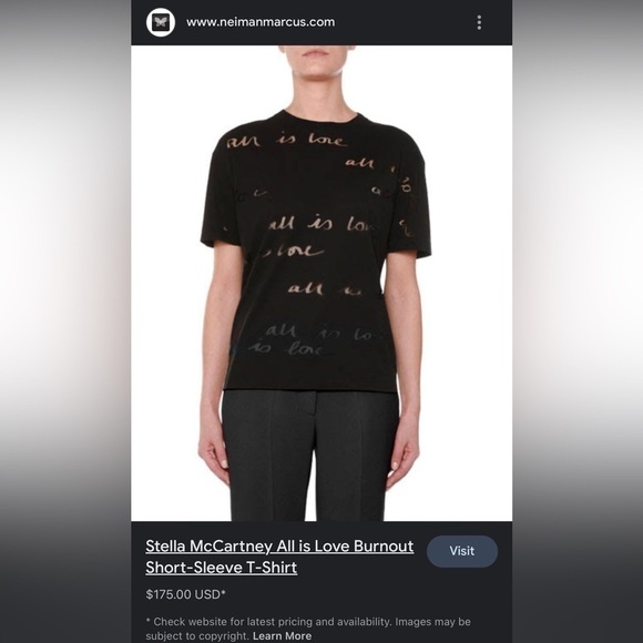 STELLA mccartney all is love burn out short sleeve tshirt sz 42 (small) - Picture 1 of 17